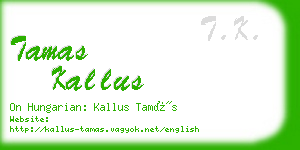 tamas kallus business card